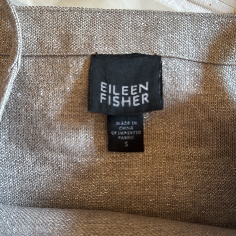 Eileen Fisher sparkly silver grey linen dress S - Picture 13 of 14